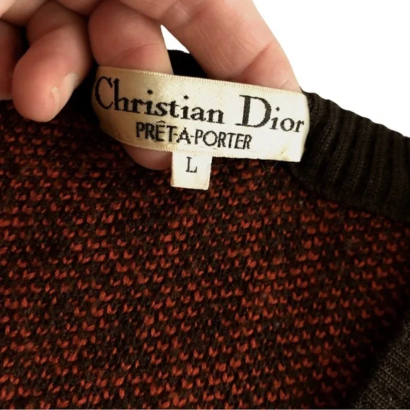 Christian Dior Vintage Monogram Trotter Logo Hand Knit Sweatshirt - Picture 7 of 16